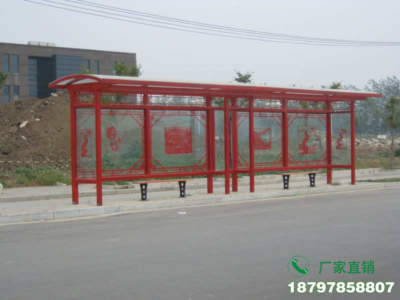 珠海中式金属古典公交候车亭